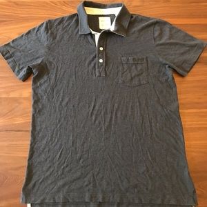 Men’s Medium Billy Reid Polo Shirt Gray